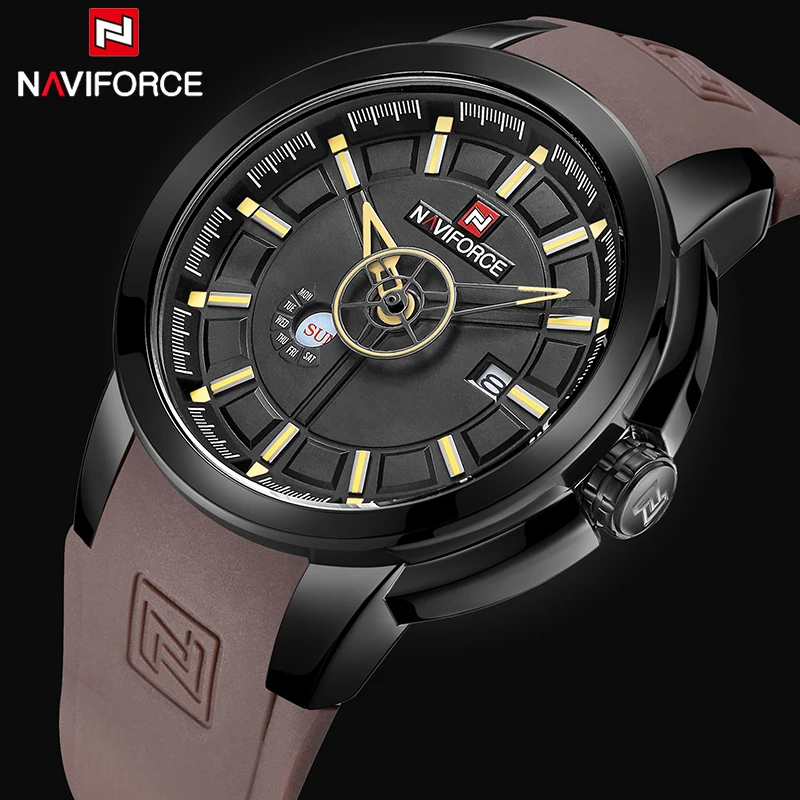 

Watches Men NAVIFORCE Brand Fashion Sport Quartz Wrist Watch Men's Military Date Analog Waterproof Clock Relogio Masculino 9107