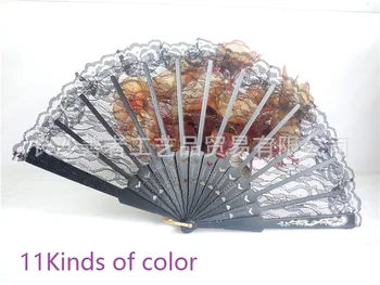 

100pcs Spanish Style Dance Party Wedding Lace Silk Folding Hand Held Fan