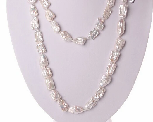 

huij 003636 long 50" big 20mm baroque white freshwater cultured pearl necklace