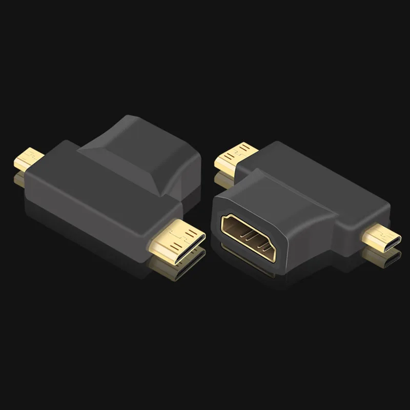 Micro HDMI / Mini HDMI adapter to HDMI Switch Extender 2 in 1 Male to Female Converter Mini Micro HDMI Splitter 3D 4K Extension Micro HDMI / Mini HDMI adapter to HDMI Switch Extender 2 in 1 Male to Female Converter Mini Micro HDMI Splitter 3D 4K Extension