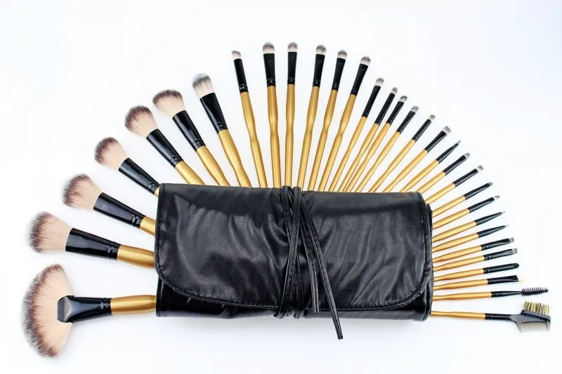 Pincéis de Maquiagem Jogo de Escova da Sombra de Mistura Kit de Cosméticos Professional Foundation pó Make up New 32 Pcs 8 Kit de Cosméticos Foundation Pó Make up