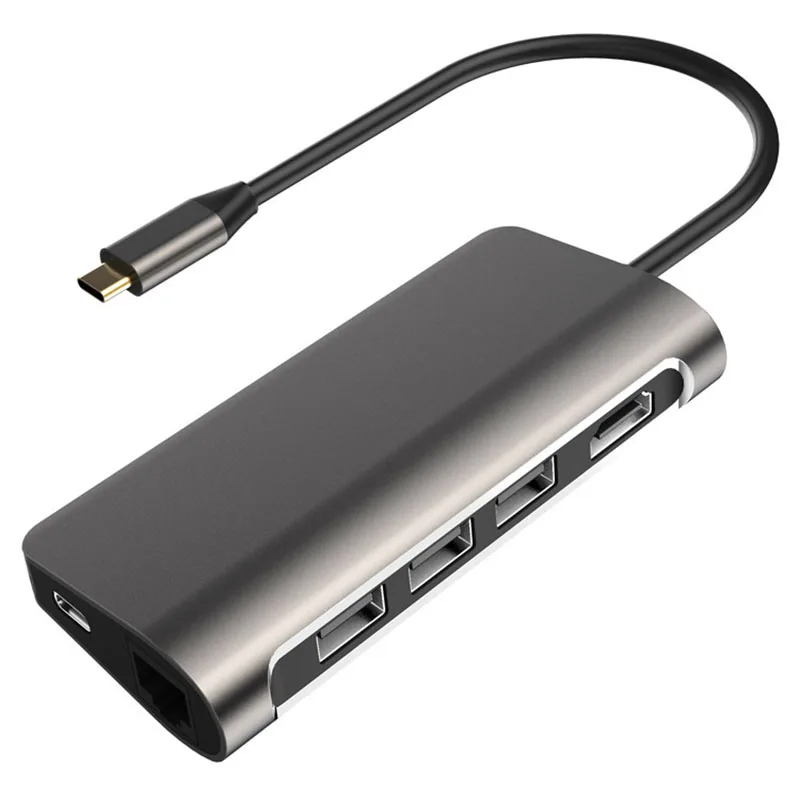 USB C док-станция для ноутбука USB 3,0 HDMI RJ45 Gigabit PD Fealushon для MacBook samsung Galaxy S9/S8/S8+ type C док-станция