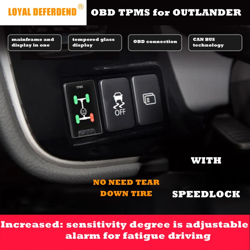 Outlander OBD TPMS система контроля давления в шинах в режиме реального времени интеллектуальный мониторинг OBD датчик Автоматическая дверная Блокировка speedlock