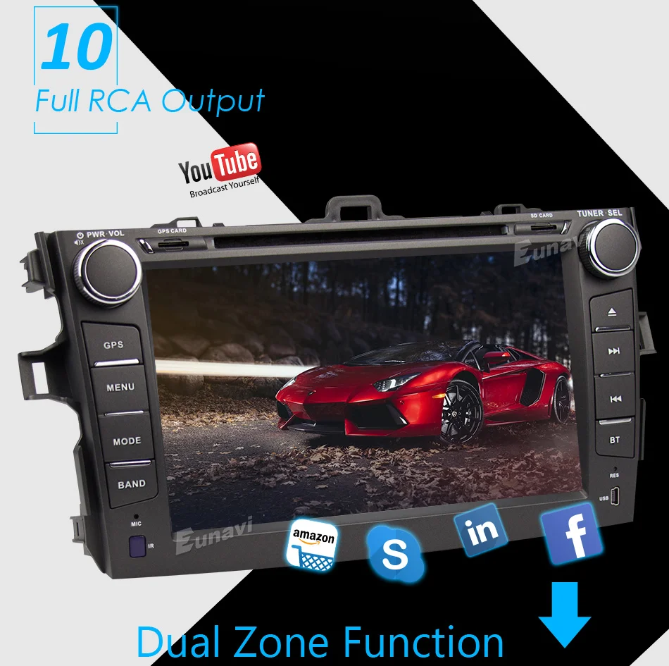 Discount Octa core 2 din Android 8.1 car dvd radio player stereo gps for Toyota Corolla 2007 2008 2009 2010 2011 2G RAM capacitive screen 15