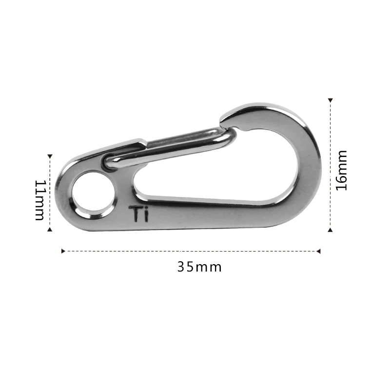 Rover Camel, титановый мини-карабин с высокой загрузкой, наружный крючок, EDC инструмент, карабин, брелок, серебряный цвет - Цвет: 35mm