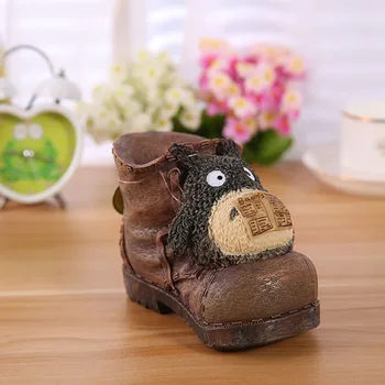 

Cute Cartoon Totoro Brush Pot Creative Resin Arts And Crafts Green Plant Flower Pot Desktop Place Adorn Home Furnishing Articles