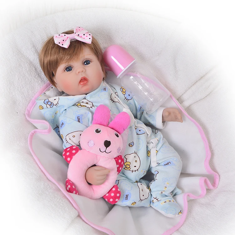 Кукла Reborn 17 дюймов Реалистичная кукла Bebes Girl мягкая силиконовая 42 см хлопок