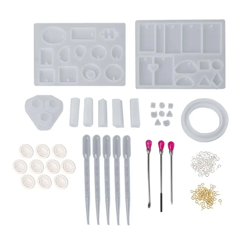 

1 Set Silicone Mold Mix Stick Dropper Clasp DIY Jewelry Making Accessories Tools Molds Geometric Epoxy Resin Combination Crafts