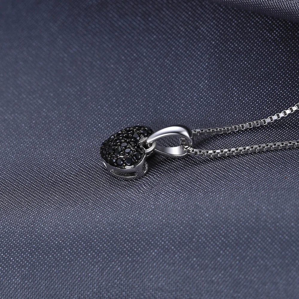 JewelryPalace Heart Love Natural Black Spinel Gemstone 925 Sterling Silver Pendant Necklace for Women Fashion Jewelry No Chain pendant necklace silver necklace silver pendant