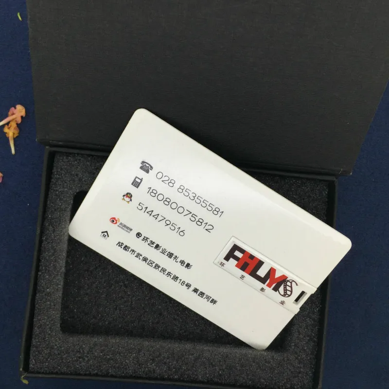 Waterproof Plastic Business Card USB Flash Drive Customized Logo USB Pen Drive 4gb 8gb Custom
