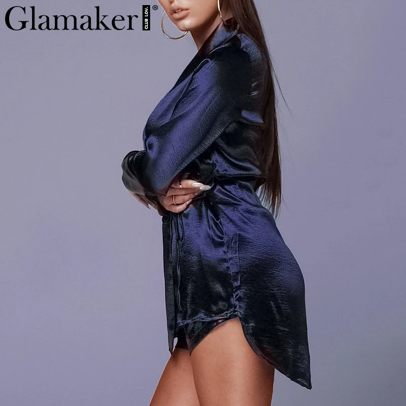 Женский сатиновый комбинезон Glamaker повседневный золотого цвета с треугольным