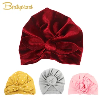 

7PCS Fashion Baby Hat for Girls Boys Multicolor Baby Cap Cotton Turban Hat Infant Beanie Baby Photography Props Accessories