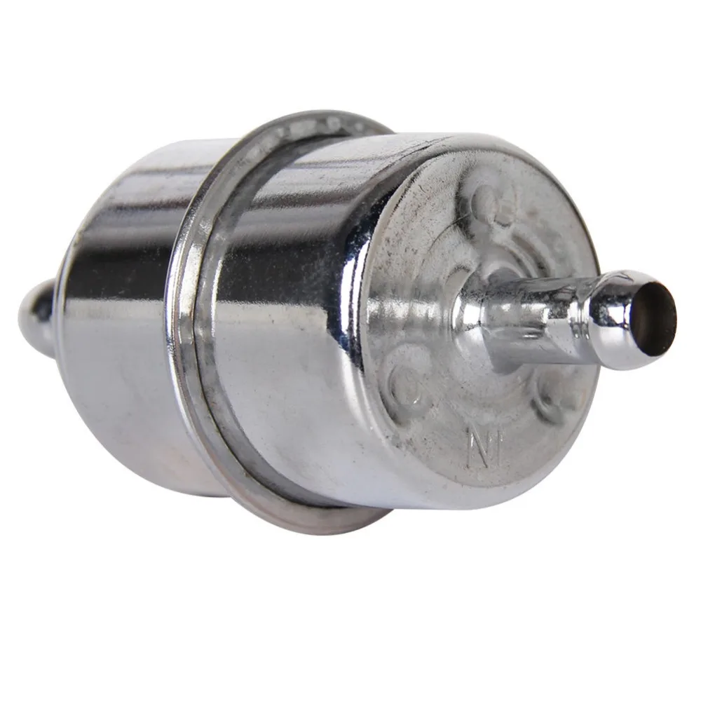 CarBole High Performance 9746 Chrome Plated Fuel filter Canister Fits 3/8 Inch Hose For Chevy For Ford Mopar