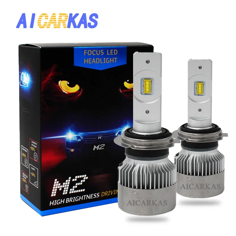

AICARKAS LED Car Headlight H4 Hi-Lo H7 H8/H11 H1 9005/HB3 9006/HB4 Bulb 50W 7600Lm/Pair 6000LK Turbo LED Fan Error Free Headlamp