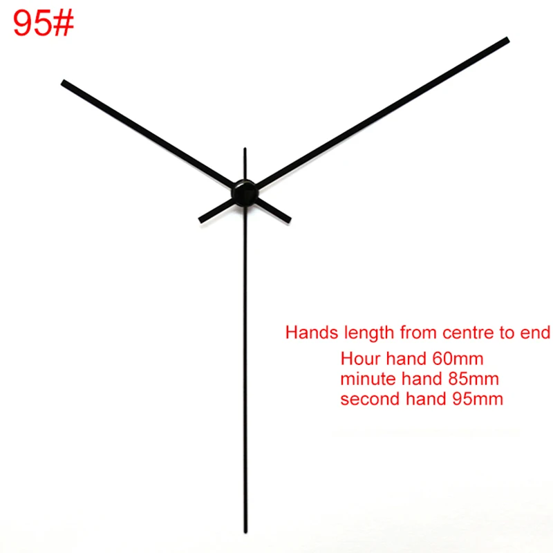 100sets Young Town White Axis Hands black long Clock Hands Metal
