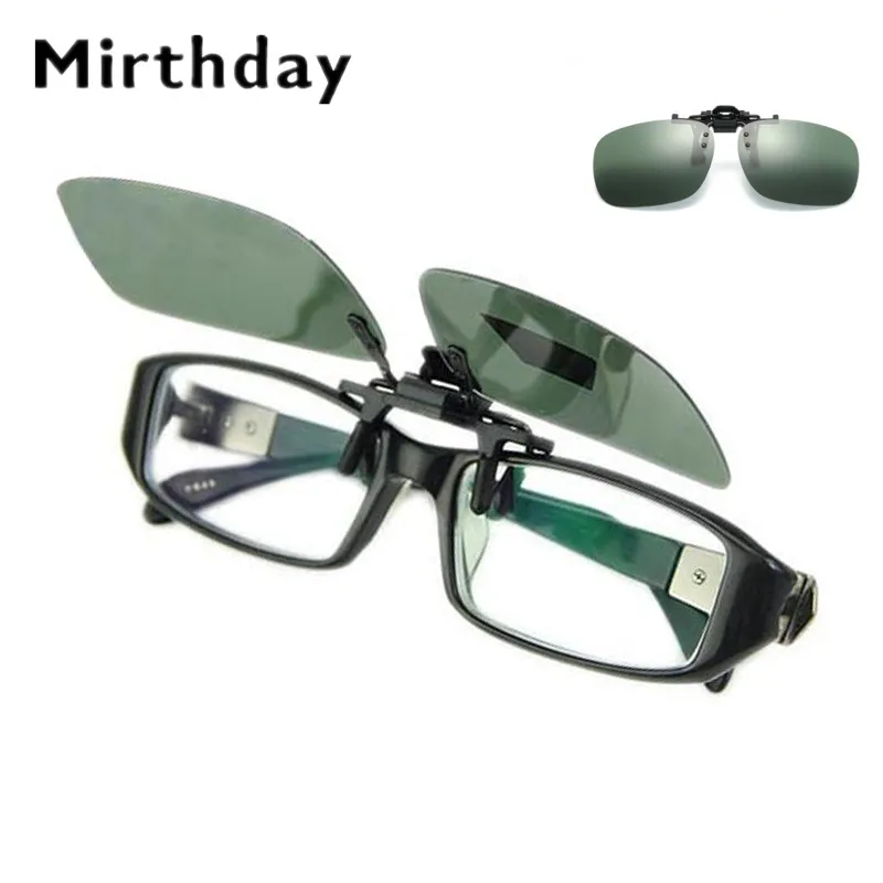 Унисекс поляризованные прикрепляемые солнцезащитные очки близорукие вождения ночного видения солнцезащитные очки анти-UVA Анти-UVB флип близорукость очки