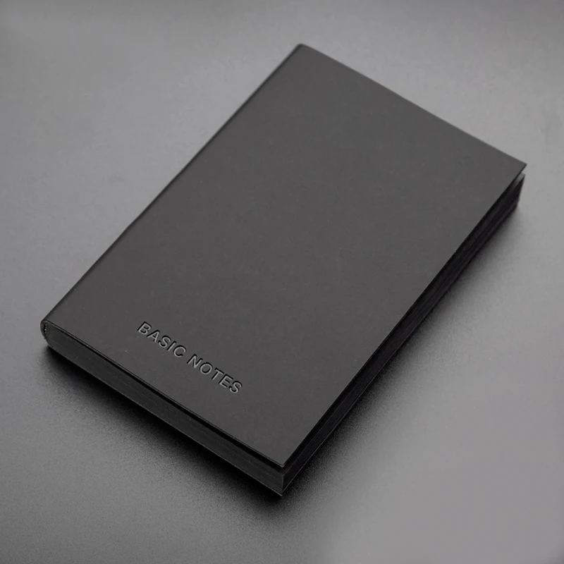 

Vintage Cool Black Paper Notebook Basic Notes Notepad Diary Journal A5 A7 PU Leather Office & School Supplies