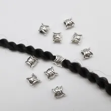 10 шт.-30 шт. тибетская серебристая рыба стиль волос оплетка dread дредлок бусины кольца трубки около 4,2 мм отверстие