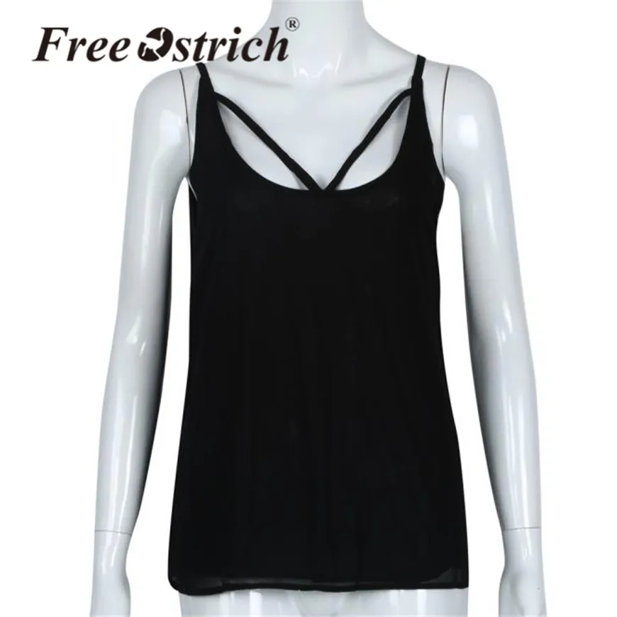 

Free Ostrich Summer Women t shirts Chiffon Casual Sling O Neck T-shirt Vest Chiffon O Neck Sleeveless girl blusas camiseta C2235