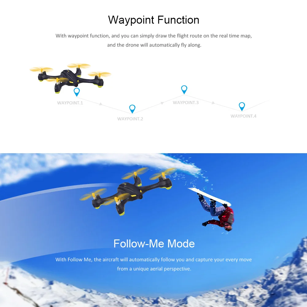 Hubsan X4 H507A Star Pro 720P Camera Drone Wifi FPV RC Quadcopter Follow Me Mode Way Point GPS One-Key Return RC Selfie Drone (8)