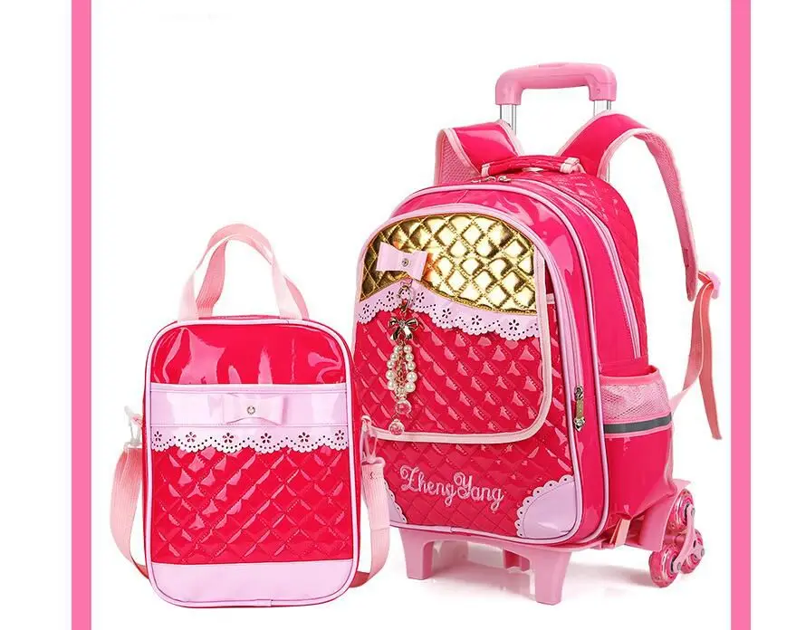 Школьная сумка с колесами для девочек s багажа малыша подвижного мешки колесных рюкзаки для девочек Школьный рюкзак сумка тележка для