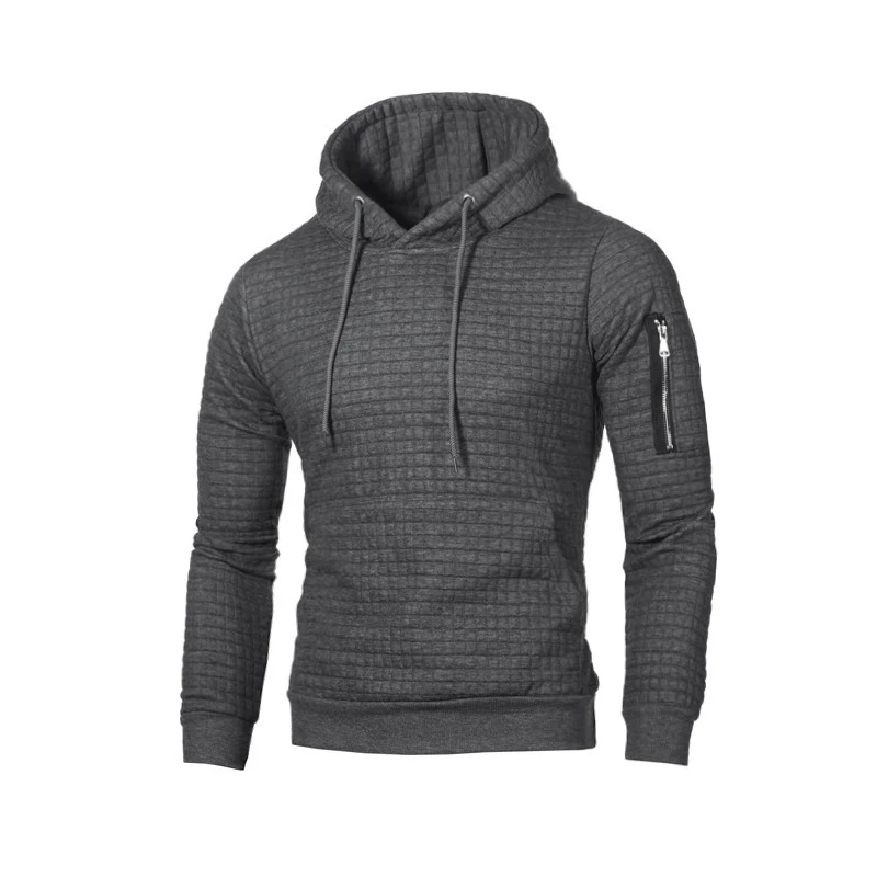 Толстовки с длинными рукавами на весну осень мужские однотонные Slim Fit толстовка