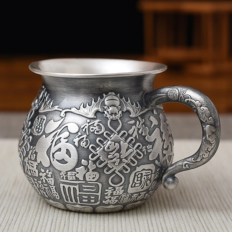 Чайный сервиз из чистого серебра Kungfu старую чашку Baifu Gongdao S999 серебряный чайный