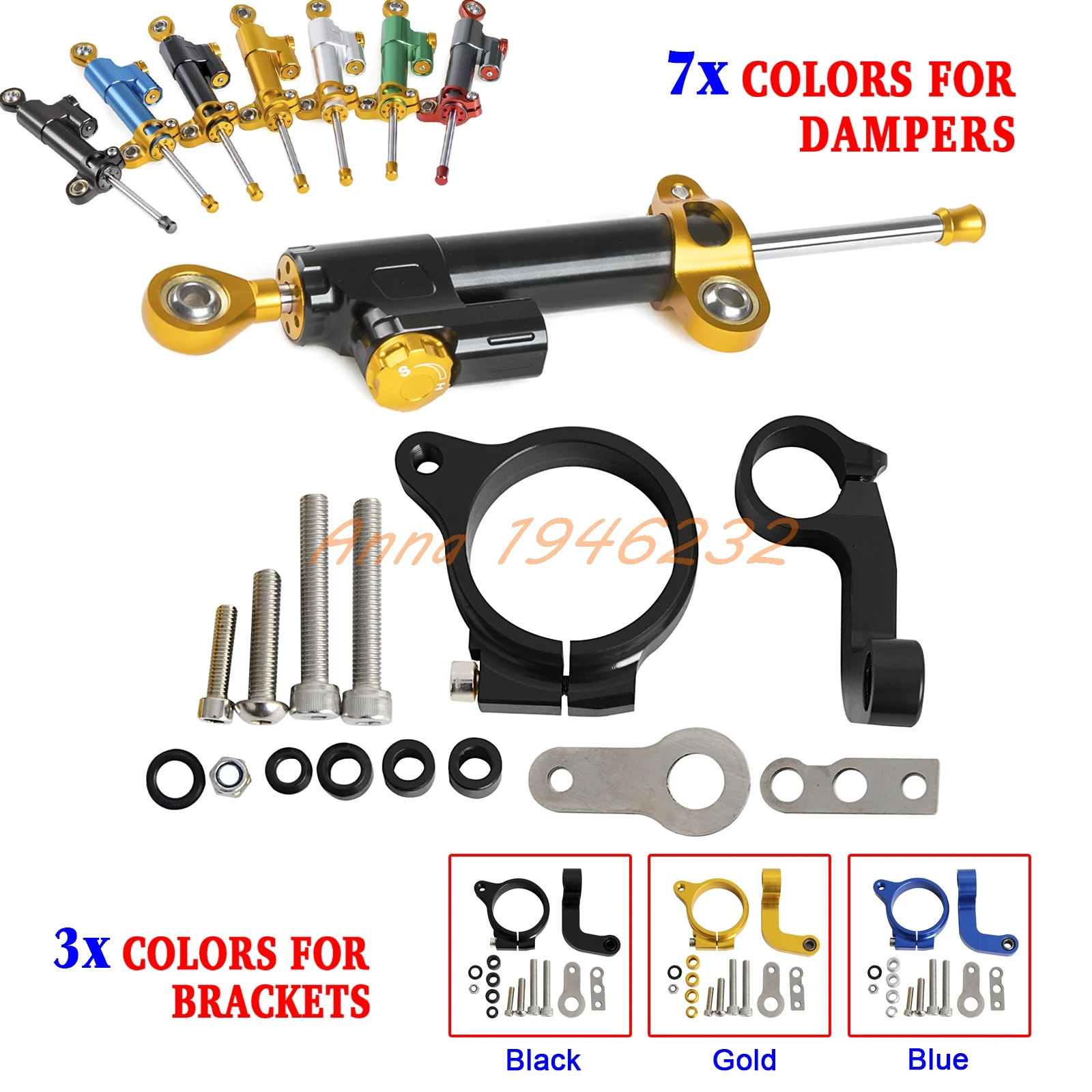 Motorcycle CNC Steering Damper Stabilizer & Bracket For BMW R1200GS LC 2013 2014 only (Water Cooled)