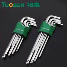 TUOSEN 9 шт. CR-V сталь l-образный шестигранный ключ инструменты для ремонта мощный Тип шестигранный ключ набор шаровой головкой niversal ключ шестигранный