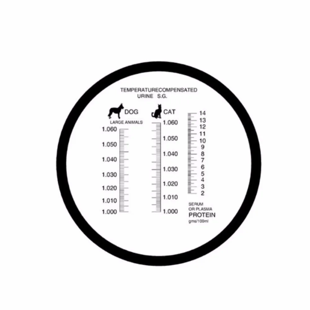 Ручной ПЭТ клинический рефрактометр собаки и кошки ветеринары 2-14 г/дл рефрактометр ZGRC-300ATC