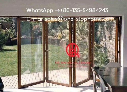 OEM/ODM алюминиевые двойные стеклянные двери, складные двери дизайн для дома, наружные Аккордеоны Подгонянные алюминиевые двустворчатые