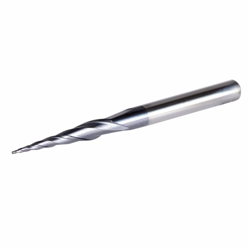 Концевая фреза с коническим хвостовиком 5 шт./лот R0.25 * D4 20 50L 2F HRC55|cnc milling cutter|milling