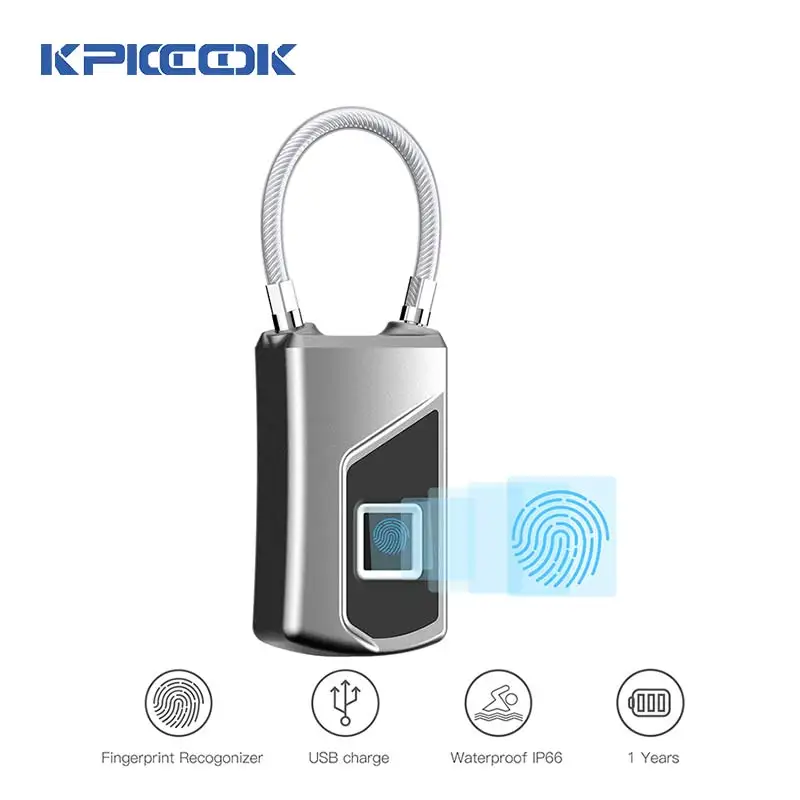 

KPIOCCOK L1 Fingerprint Lock Intelligent Electronic Padlock For Household Luggage Dormitory Locker Waterproof Fingerprint Lock