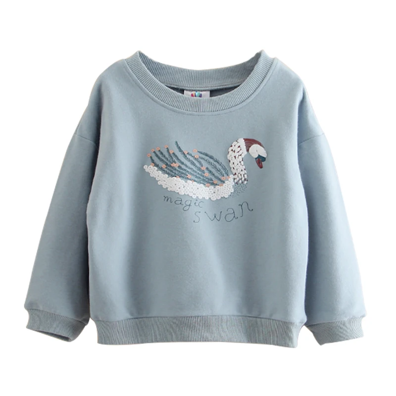 

Fashion Baby Swan Sweater 2019 Children's Clothing Children's Round Neck Letter Long Sleeve Pullover for Children 2-8 Years Old