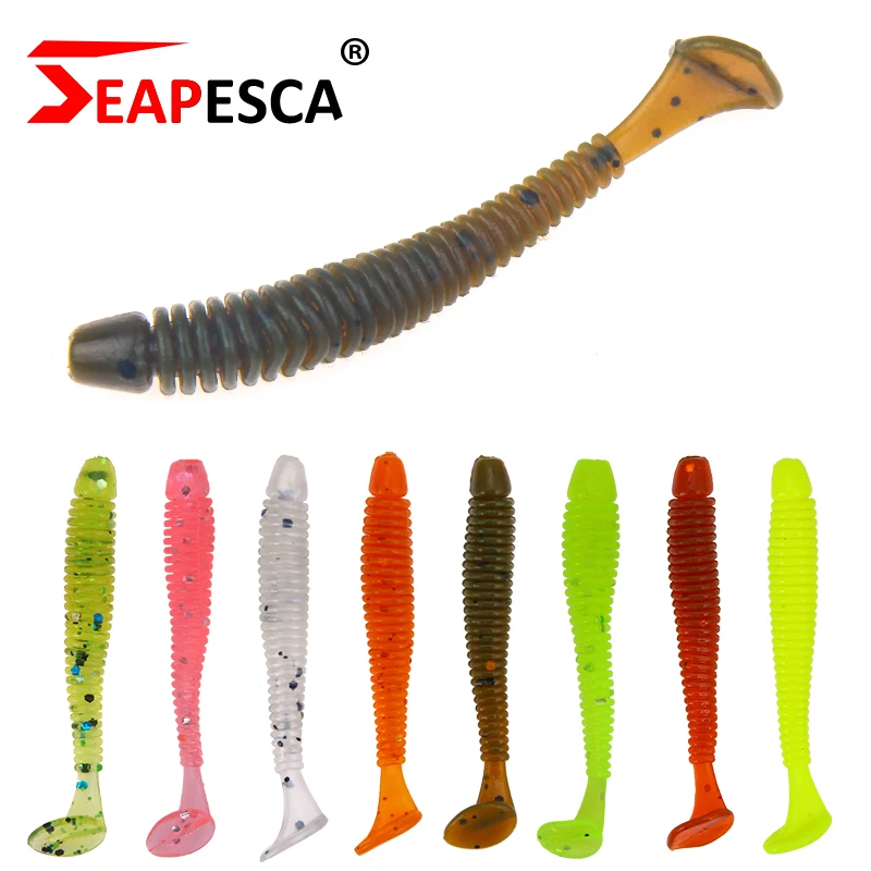 

SEAPESCA 10pcs/lot Artificial Soft Bait Worm Shad 45mm 0.8g Silicone Vivid Swim Fishing Lure 8 Colors Japan Pesca Tackle YA320