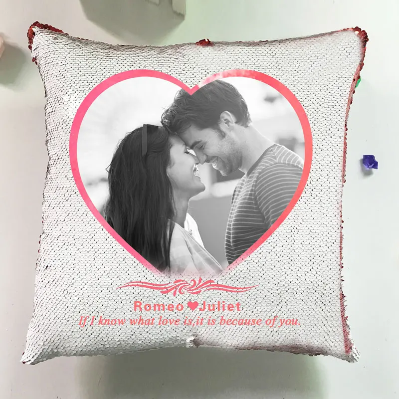  Luxury Custom Photo Glitter Pillows Case Home Cushions Design Reversible Sequin (2)