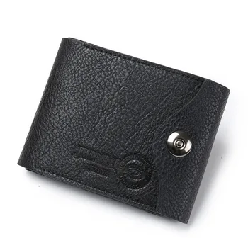 

Short style Casual Designer Men's leather wallets with HASP Man purse with coin pocket credit card holder