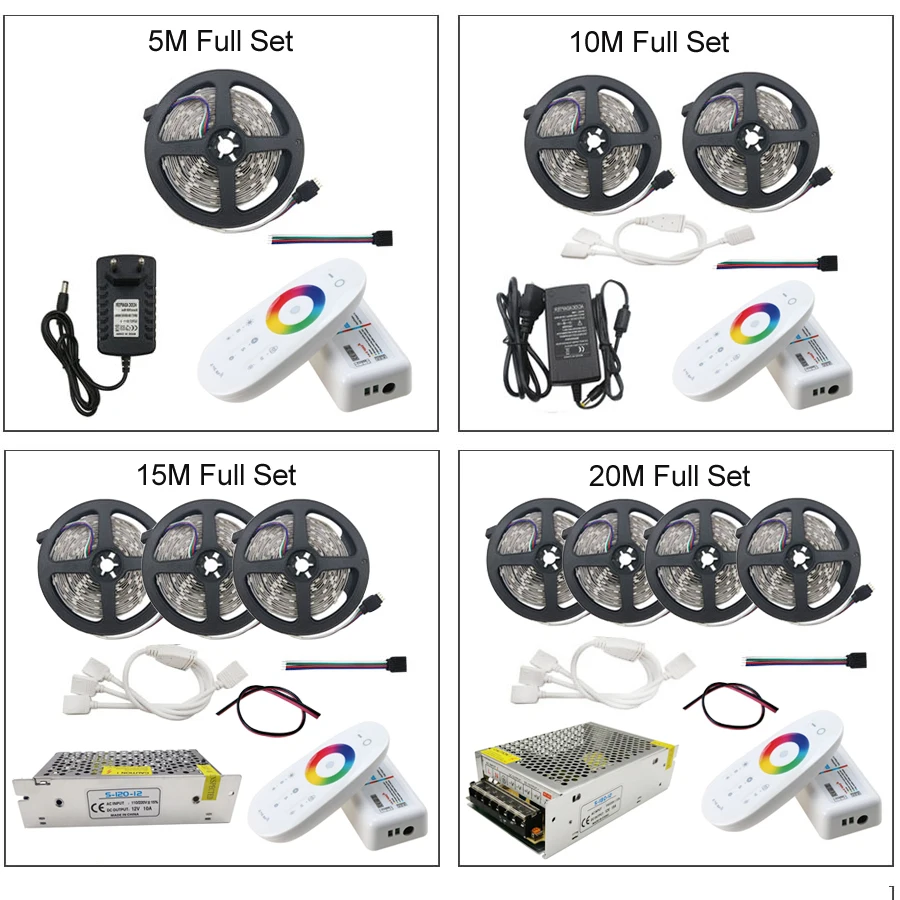 В 5 м 10 15 20 светодио дный Светодиодная лента 5050 60 LED s/m Rgb не водостойкая Диодная