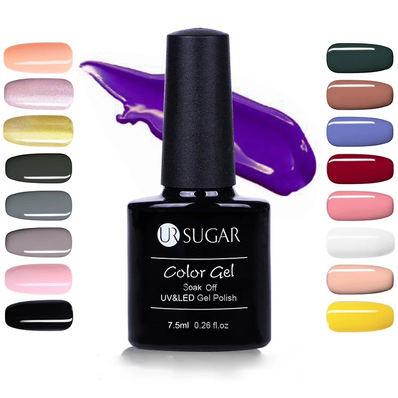 UR SUGAR Nail Gel Polish Purple Series Pure Color Coat UV Gel Varnish