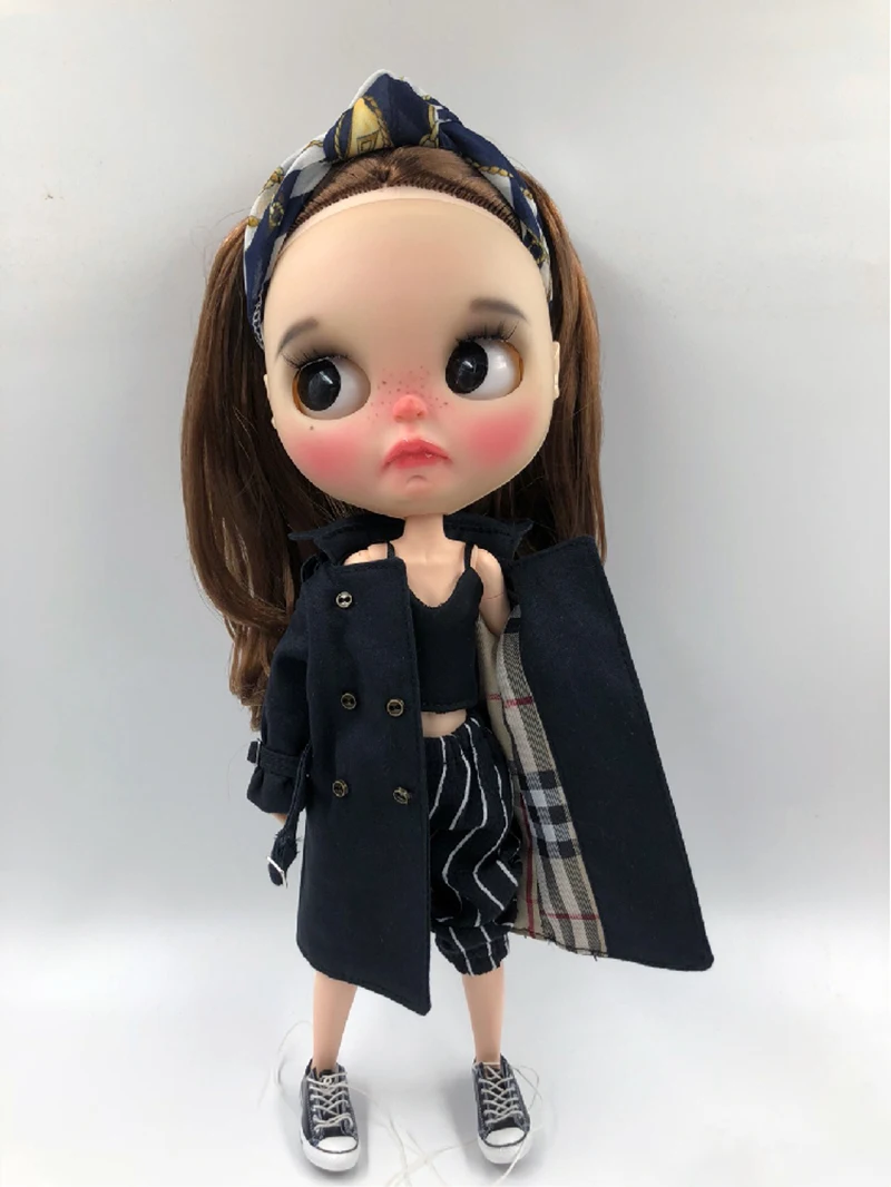 1 шт. модная длинная штормовка Blyth dolls цвета хаки для кукол Blyth Licca Azone 1/6 Аксессуары плащ-Пыльник Одежда для кукол