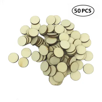 

50pcs/Lot 20mm 0.78inch Round Unfinished Wood Cutout Circles Chips for Arts & Crafts Projects, Chip Board Game Pieces, Ornaments