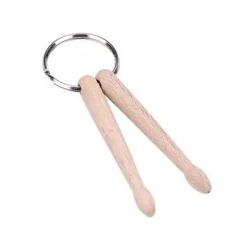 

Mini Drumsticks Keychain Beech Drum Sticks Percussion Music Gift