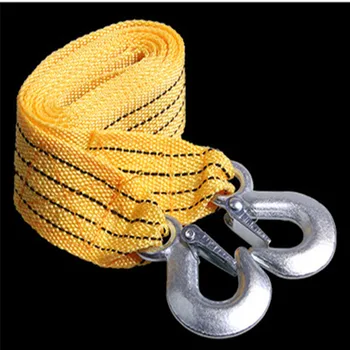 

3M 3 Tons Universal Flsorescence Towing Rope Strape Cable With U Hooks High Strength Nylon For Car Truck Trailer SUV