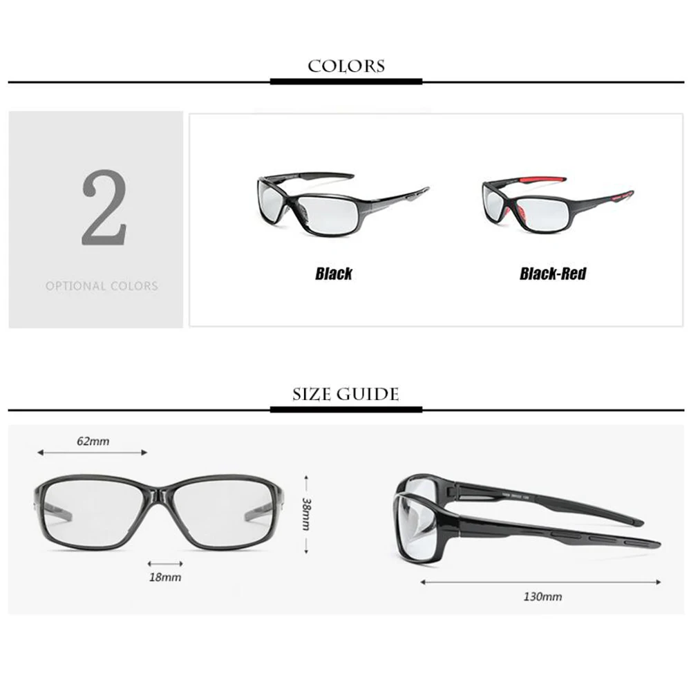 Photochromic Sunglasses Men Women Polarized Bicycle Glasses Riding Fishing Hiking Sunglasses oculos ciclismo Glasses Cycling polarized sunglasses fishing sunglasses