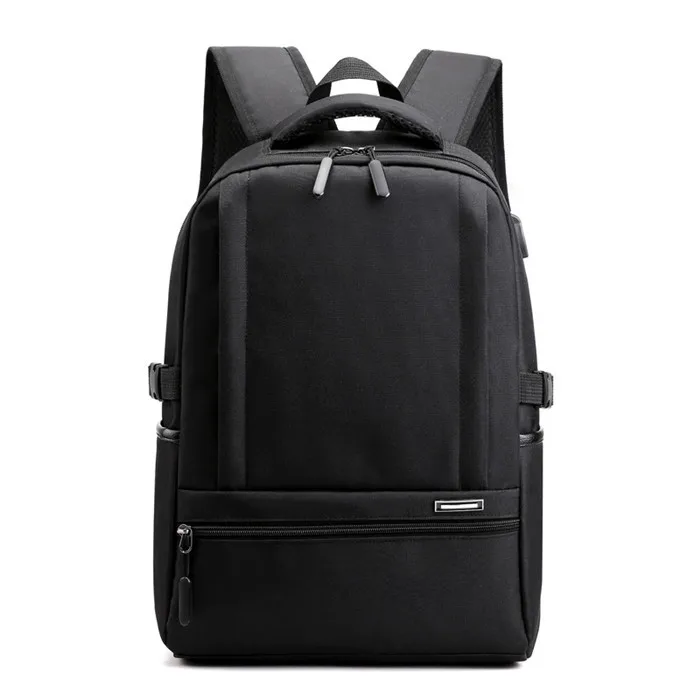 FengDong waterproof school bags for boys usb book bag teen girl school backpack schoolbag kids back pack laptop bags for men - Color: black