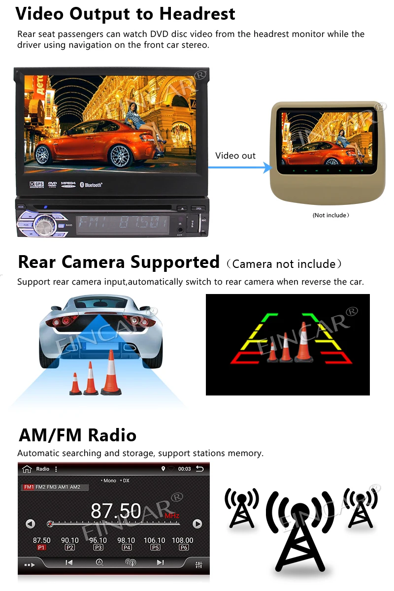 Android 6,0 1 Din автомагнитола стерео автомобильный dvd-плеер+ gps, Bluetooth, RDS, wifi, сенсорный экран+ камера заднего вида+ пульт дистанционного управления