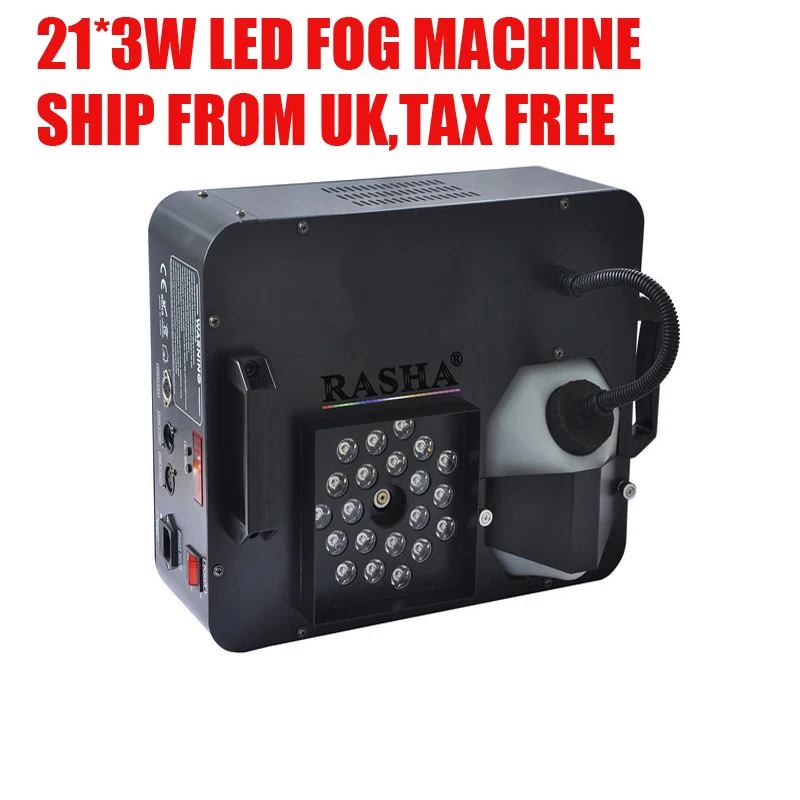 

UK WAREHOUSE Tax Free 21*3W RGB LED Fog Machine Colorful DMX Smoke Machine Hazer Fazer Stage Special Effects Stage Light