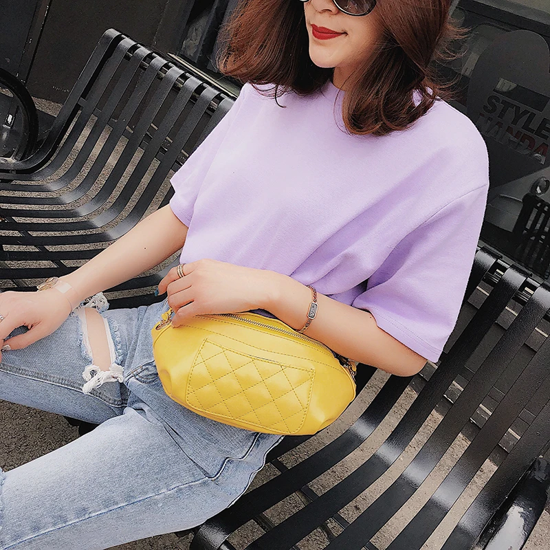 Janespri Fashion Waist Bag Women Fanny Waist Packs High Quality Quilted Belt Bag PU Leather Ladies Handbag Crossbody Chest Bag (17)