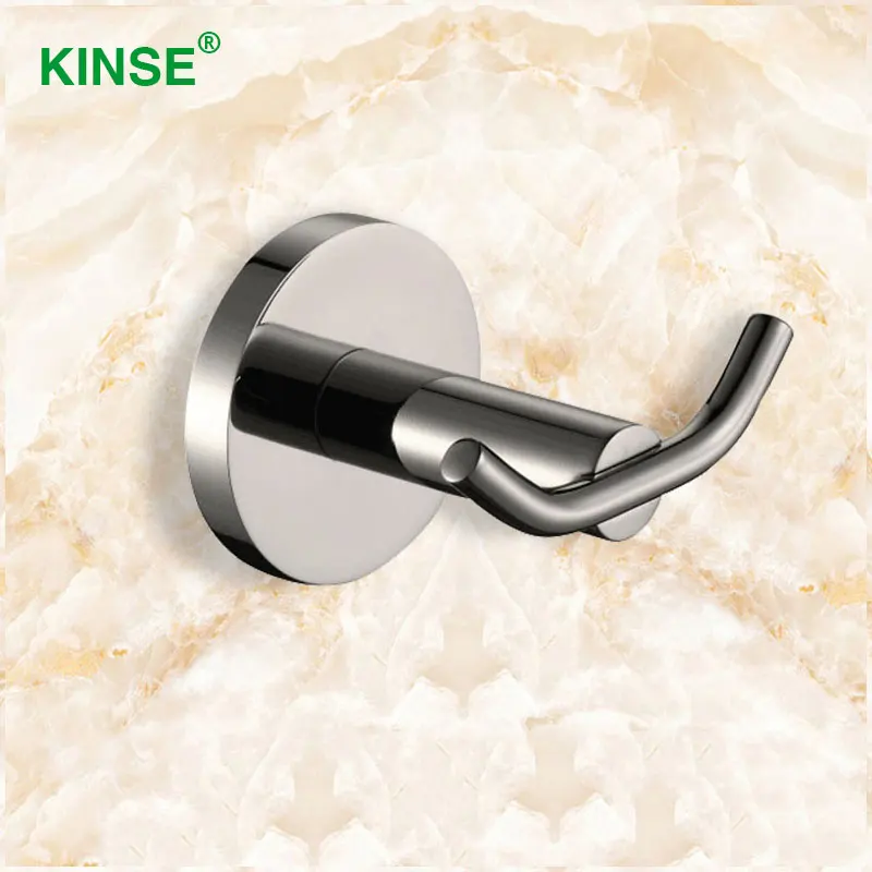 KINSE 304 Stainless Material Robe Hook Modern Style Wall Mount Two