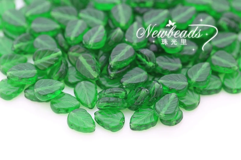 

Leaves 8x10mm,Vertical hole Czech Glass Beads Wholesale,Color 5004 Green, Qty. 80 pieces/lot